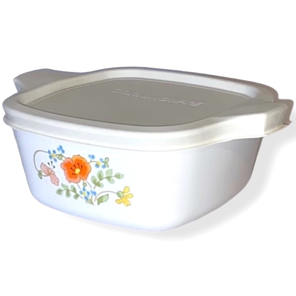 VTG Petite Corning Ware Casserole Dish | Wildflower Poppy with Lid Cover
